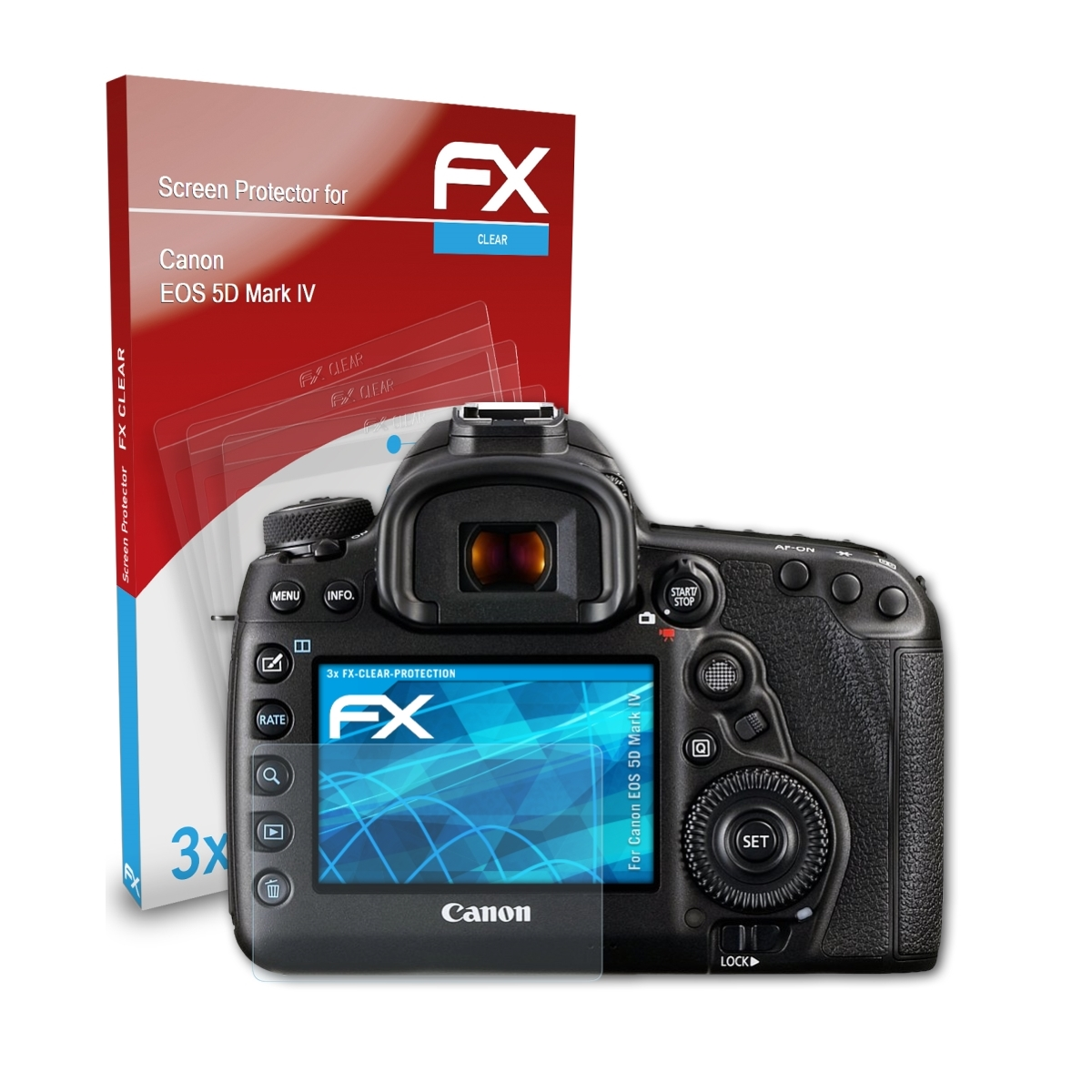 ATFOLIX 3x FX-Clear Displayschutz(für Canon 5D Mark IV) EOS