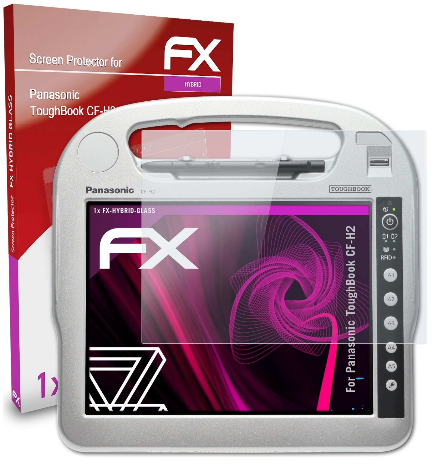 ATFOLIX FX-Hybrid-Glass Schutzglas(für Panasonic CF-H2) ToughBook