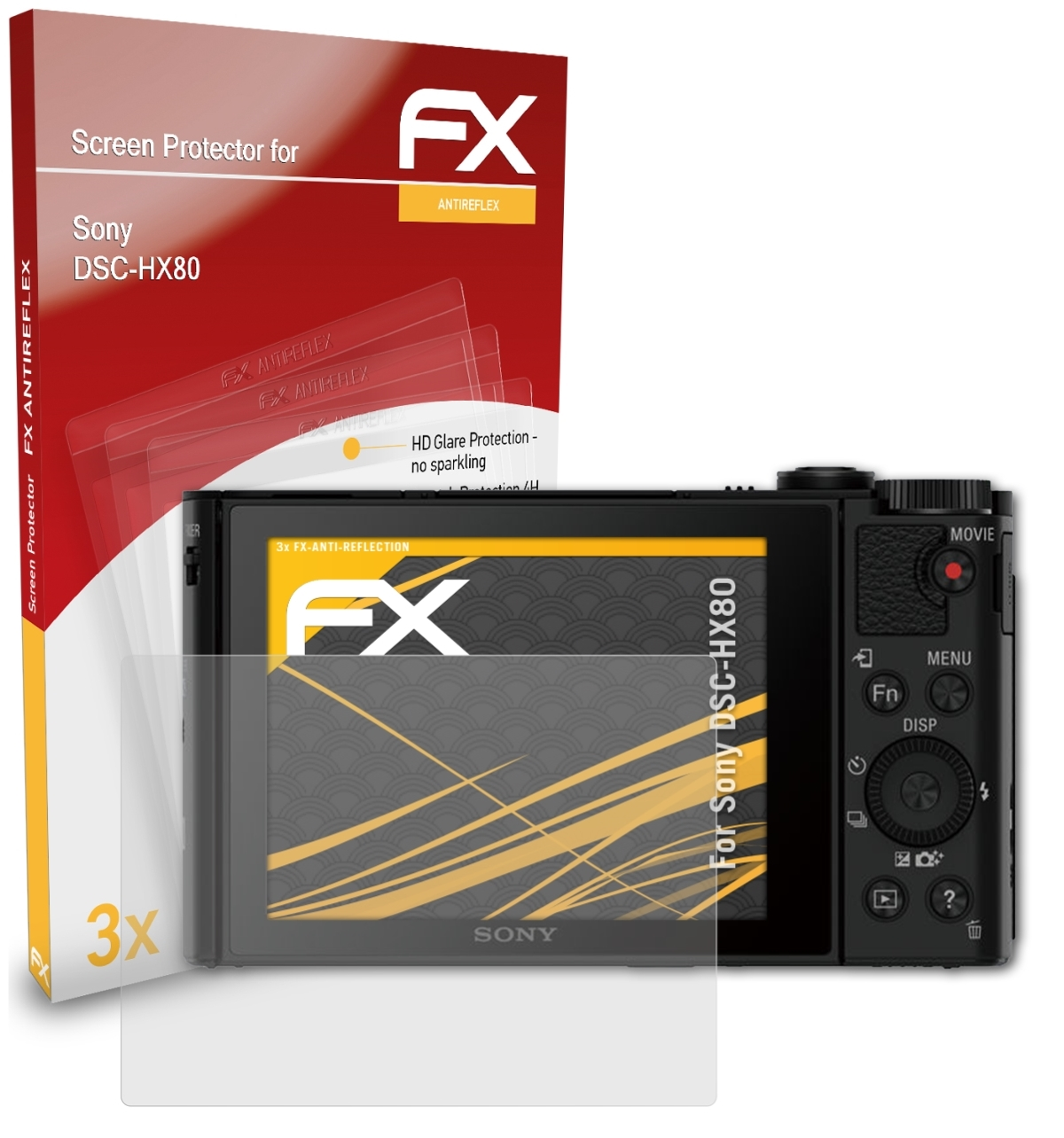 Displayschutz(für DSC-HX80) FX-Antireflex ATFOLIX Sony 3x