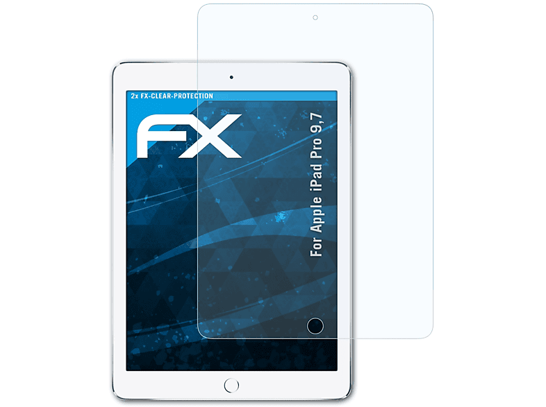 ATFOLIX 2x FX-Clear Displayschutz(für Apple iPad Pro 9,7)