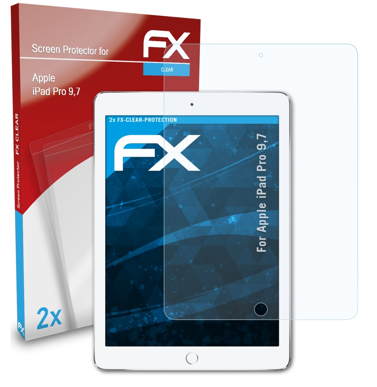 ATFOLIX 2x FX-Clear Displayschutz(für Pro iPad 9,7) Apple
