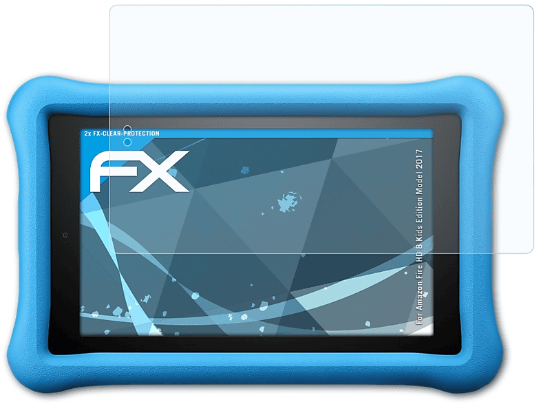 ATFOLIX 2x FX-Clear Displayschutz(für Amazon Fire HD 8 Kids Edition (Model 2017)) | Tabletschutzfolien
