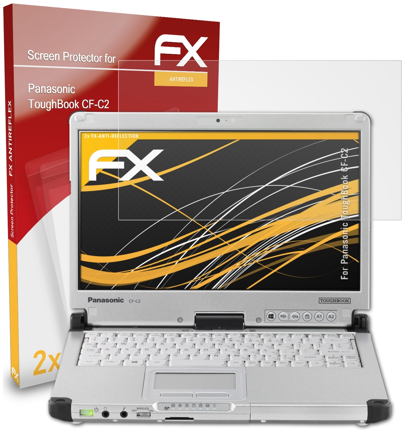 Panasonic 2x Displayschutz(für FX-Antireflex CF-C2) ToughBook ATFOLIX