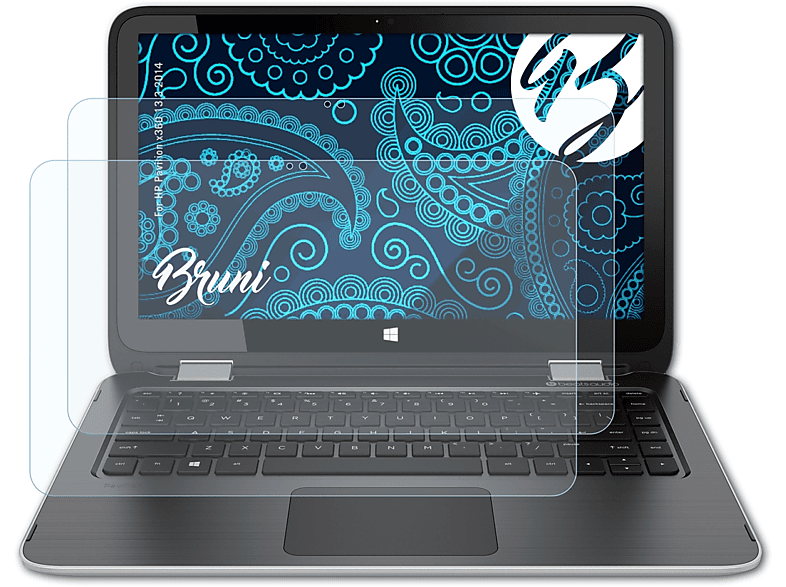 BRUNI 2x Basics-Clear Schutzfolie(für HP Pavilion x360 13,3 (2014))
