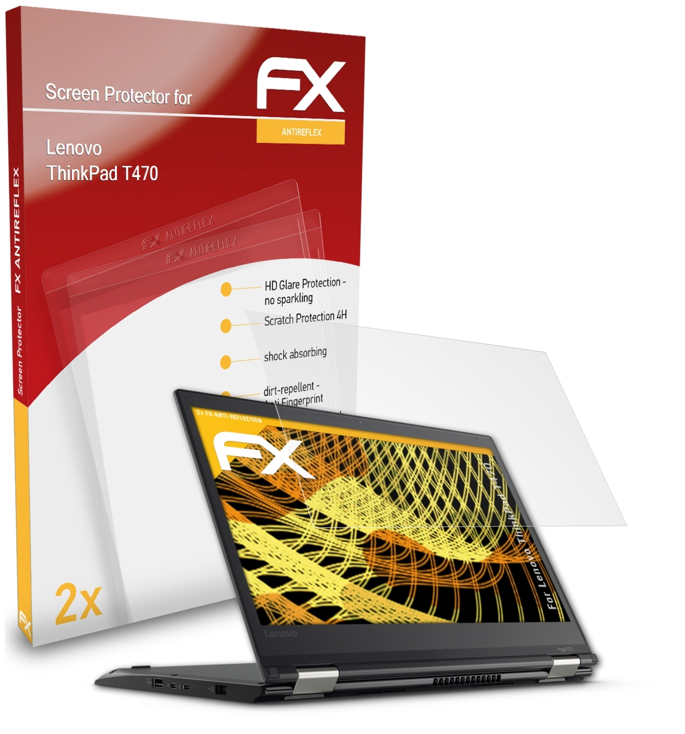 ATFOLIX 2x FX-Antireflex T470) Lenovo ThinkPad Displayschutz(für