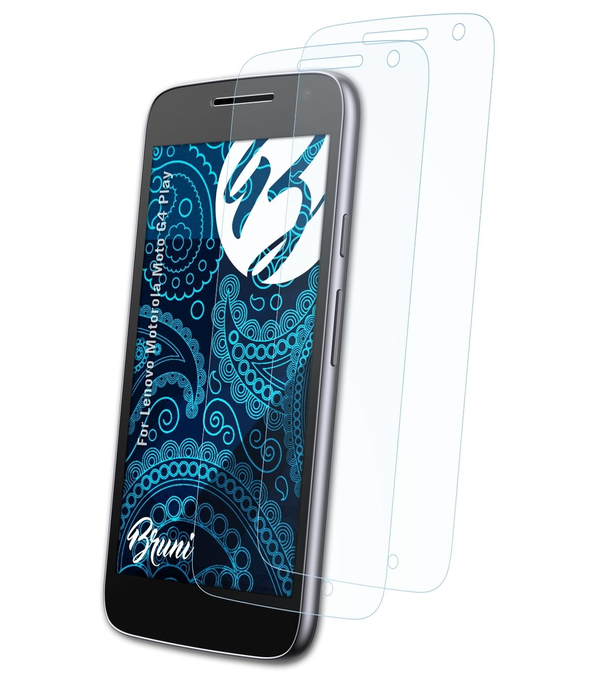 BRUNI 2x G4 Lenovo Moto Basics-Clear Play) Motorola Schutzfolie(für