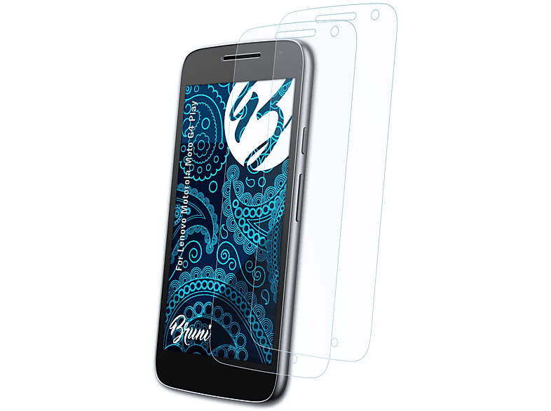 BRUNI 2x Basics-Clear Schutzfolie(für Lenovo Motorola Moto G4 Play)