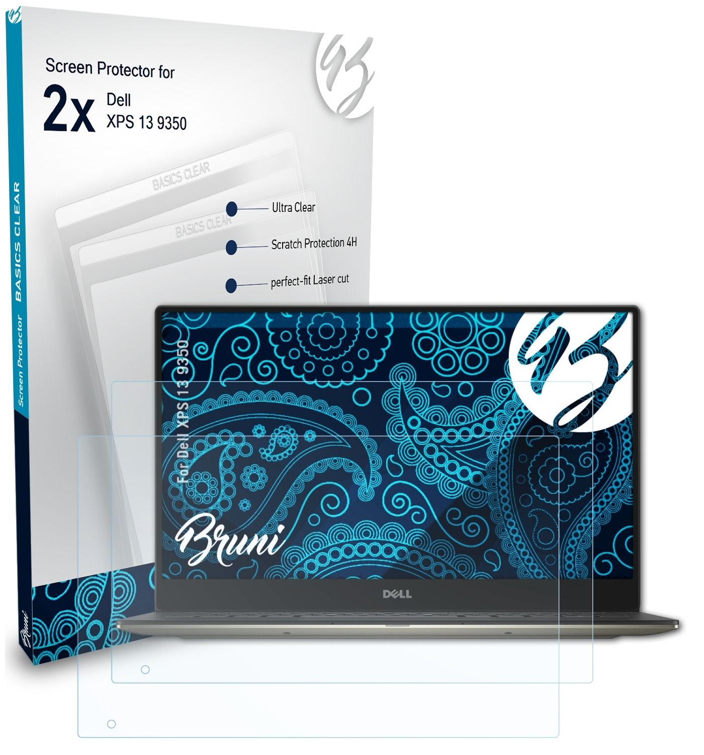 BRUNI 2x XPS (9350)) Dell Schutzfolie(für 13 Basics-Clear