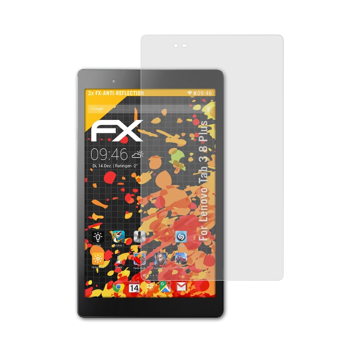 ATFOLIX 2x FX-Antireflex Displayschutz(für Lenovo Plus) 3 Tab 8