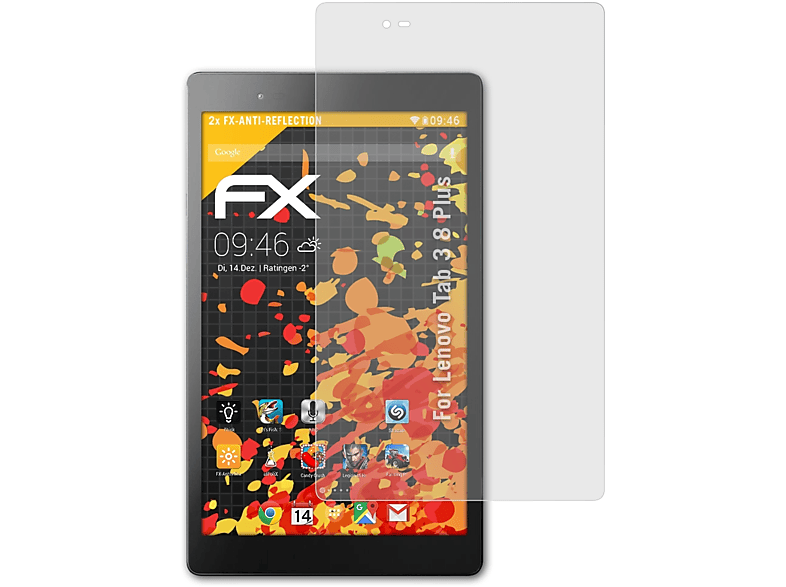 ATFOLIX 2x Displayschutz(für Tab Plus) 8 Lenovo FX-Antireflex 3