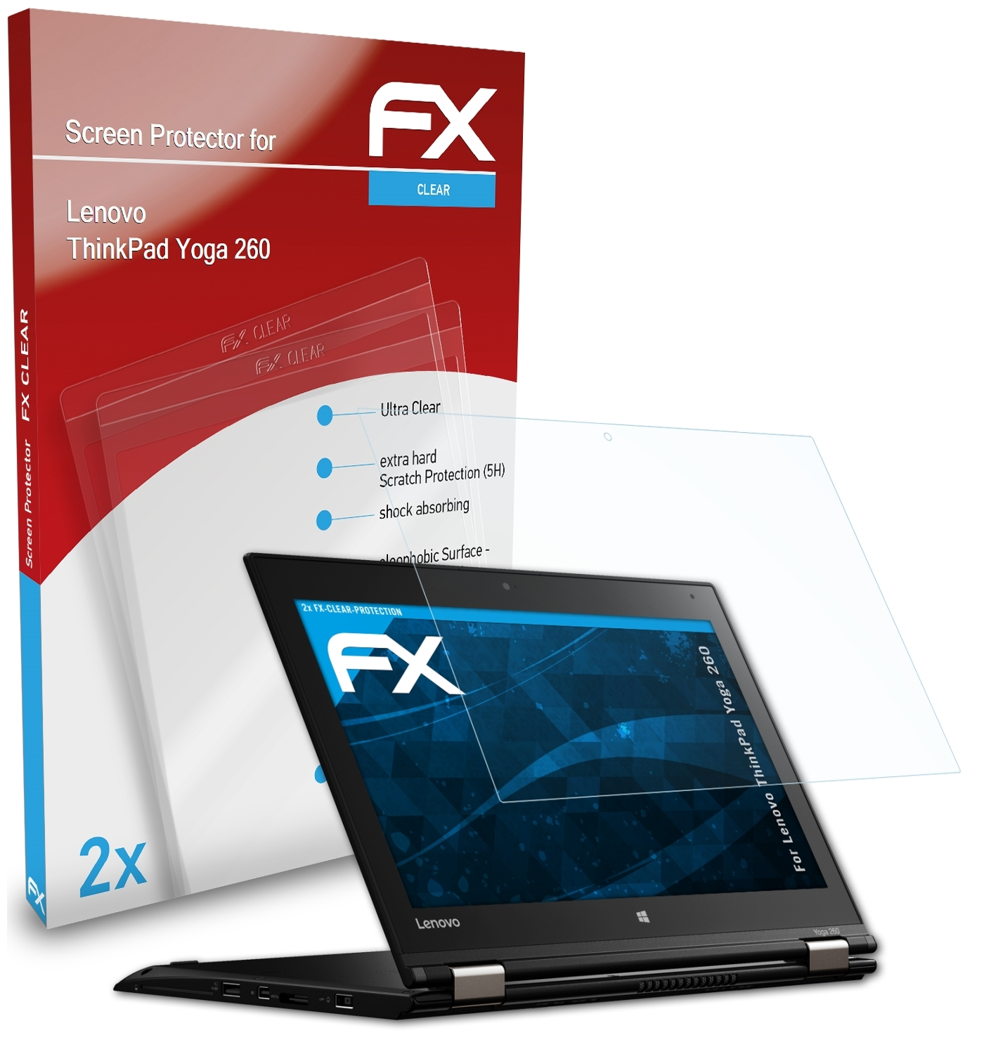Yoga Displayschutz(für FX-Clear ATFOLIX Lenovo 2x ThinkPad 260)