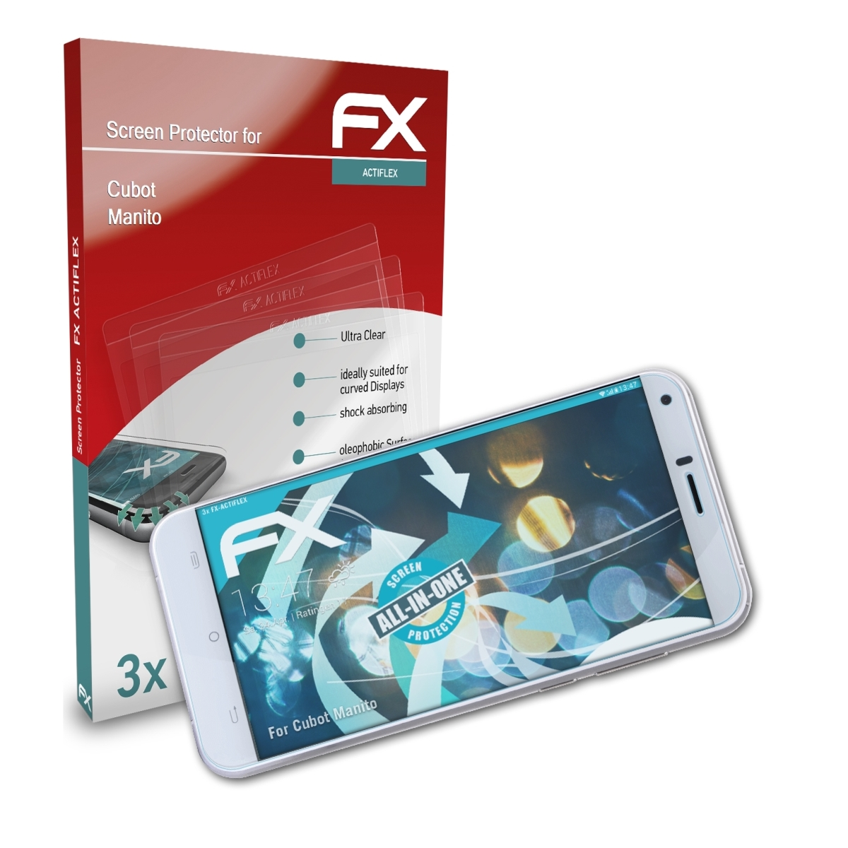 ATFOLIX 3x FX-ActiFleX Displayschutz(für Cubot Manito)