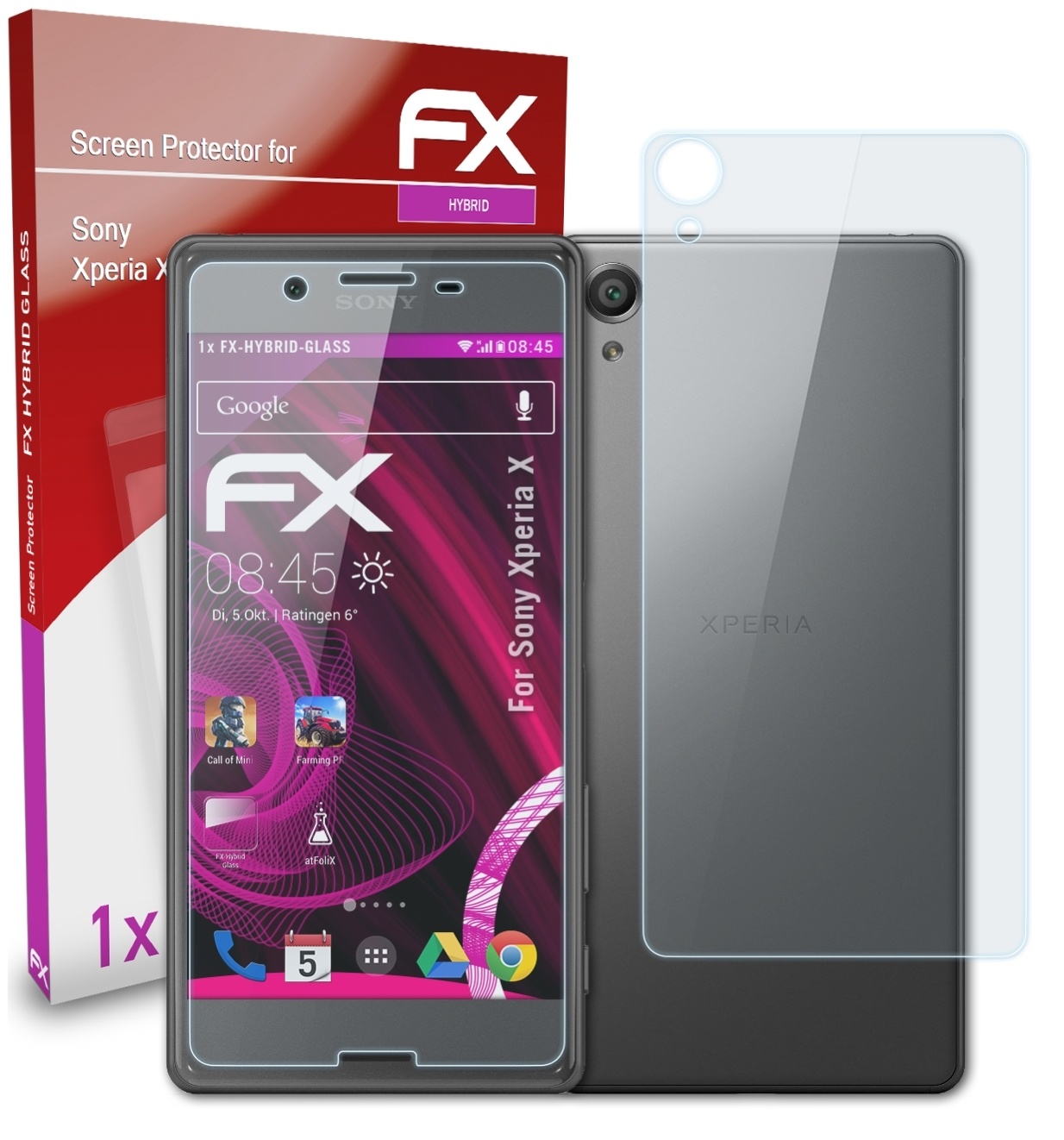 ATFOLIX FX-Hybrid-Glass Schutzglas(für Sony X) Xperia