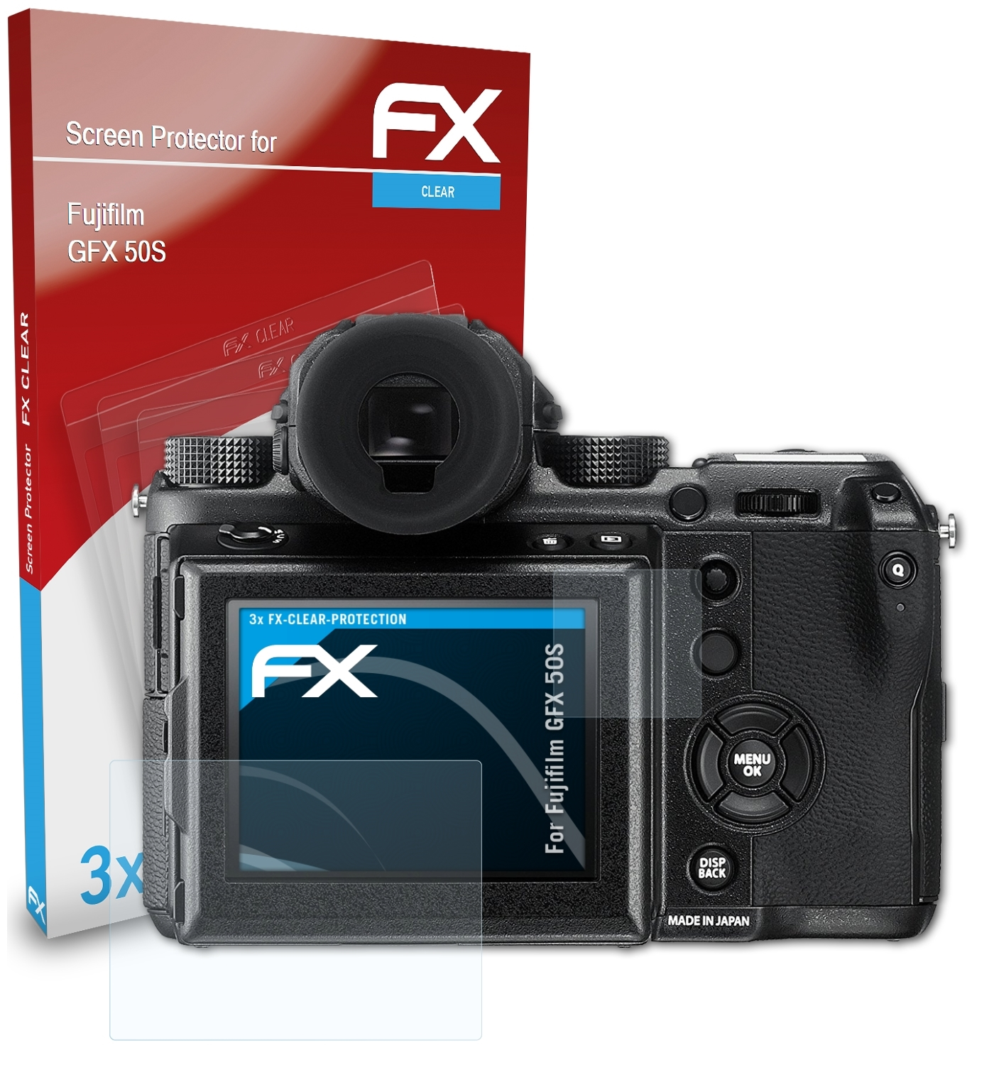 FX-Clear 50S) ATFOLIX Fujifilm 3x Displayschutz(für GFX