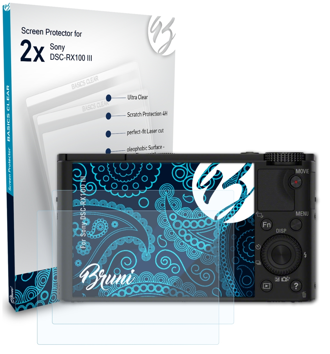 Sony BRUNI III) Basics-Clear Schutzfolie(für 2x DSC-RX100