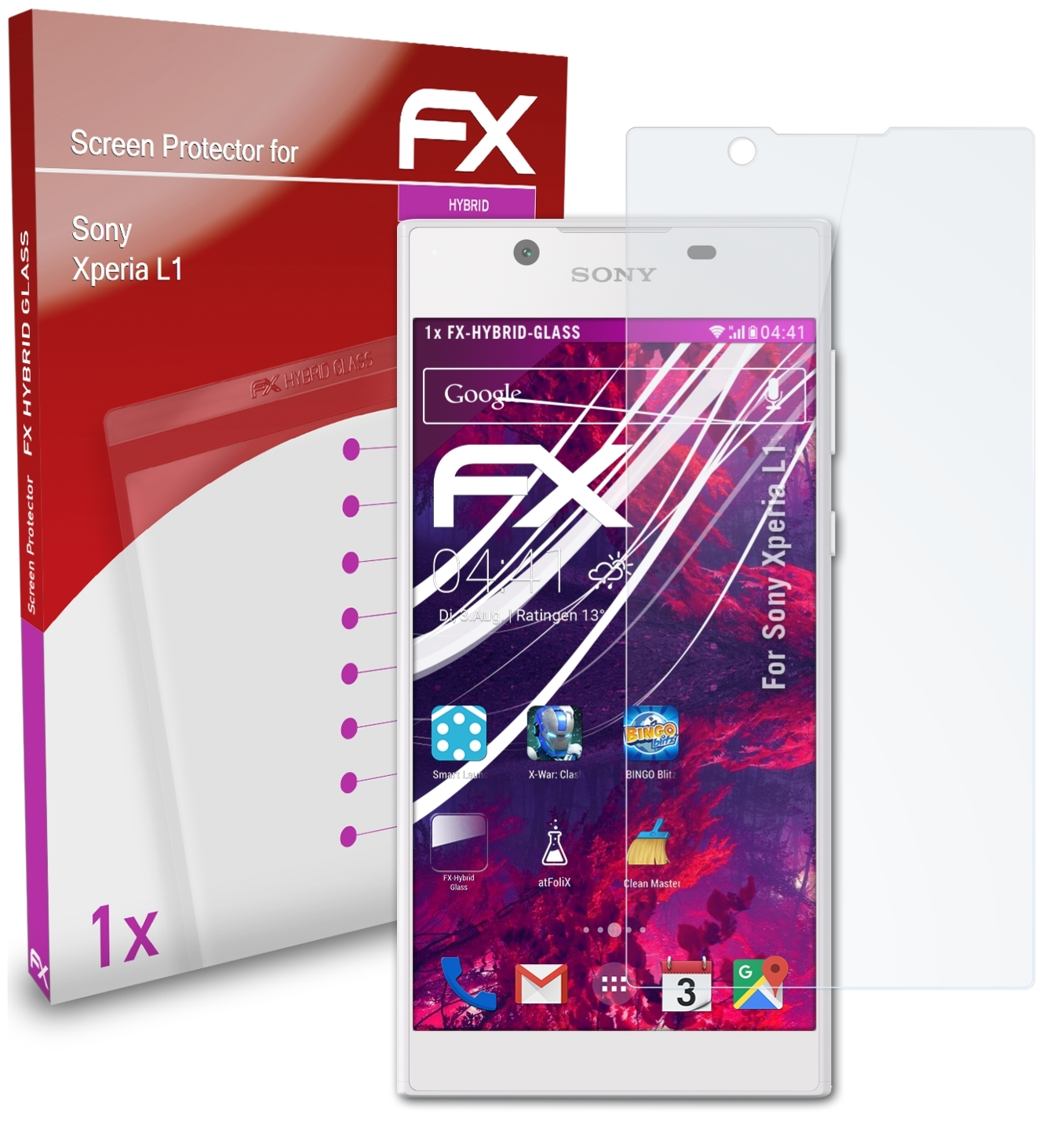 ATFOLIX FX-Hybrid-Glass L1) Schutzglas(für Xperia Sony