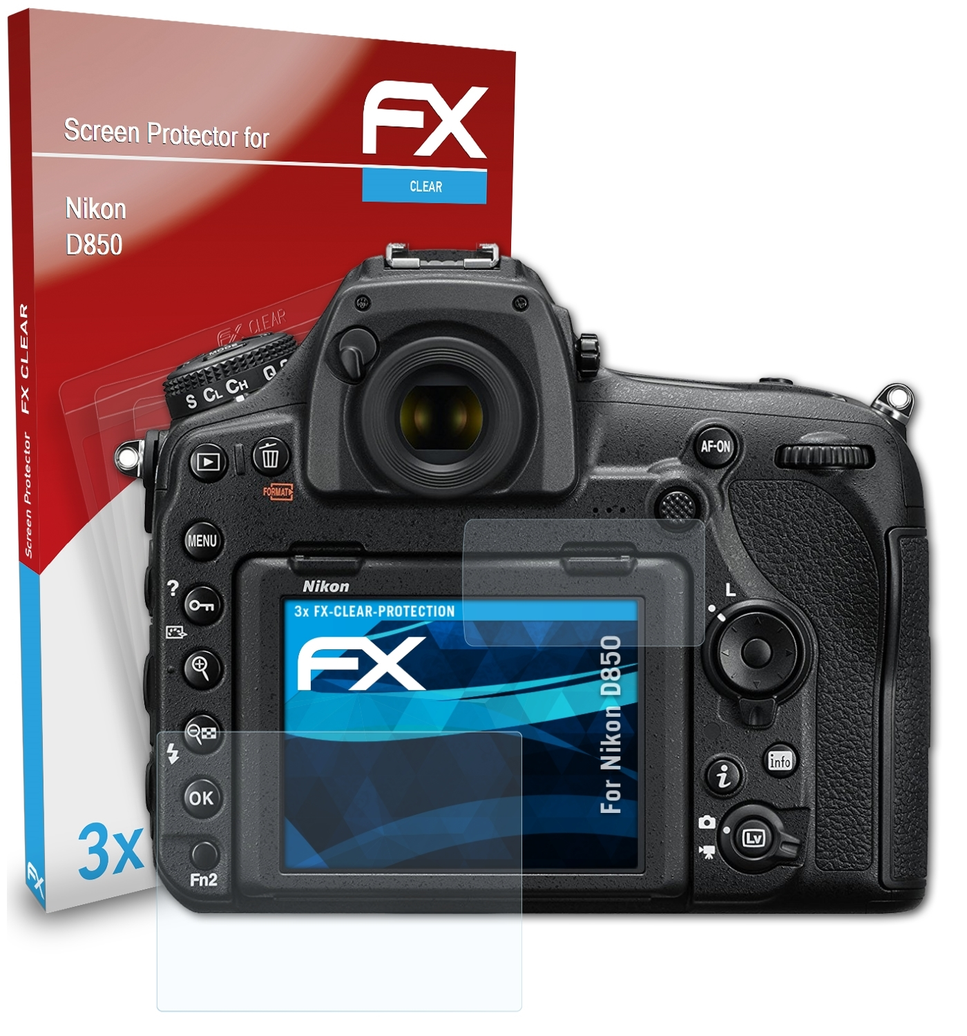 ATFOLIX Displayschutz(für 3x D850) FX-Clear Nikon