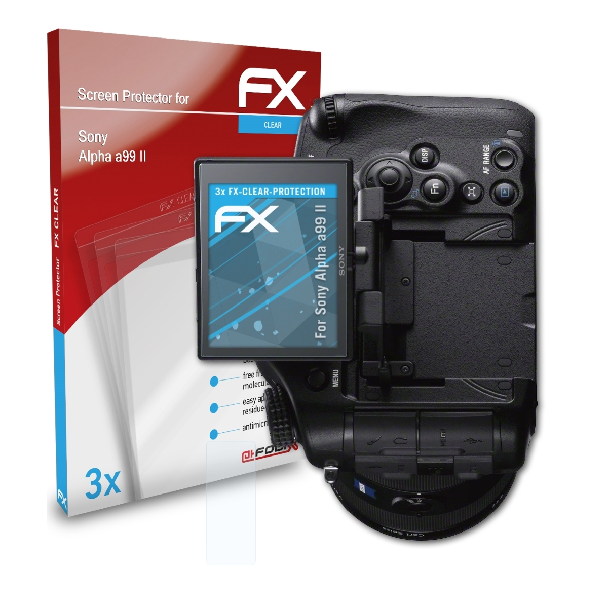 Alpha 3x II) Displayschutz(für Sony FX-Clear ATFOLIX a99