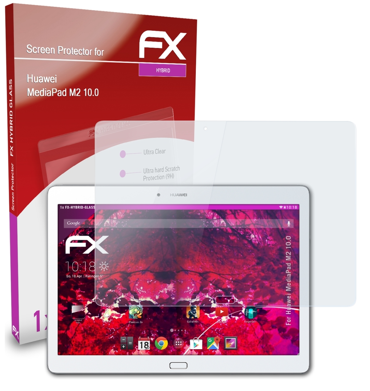 MediaPad ATFOLIX FX-Hybrid-Glass Schutzglas(für Huawei 10.0) M2
