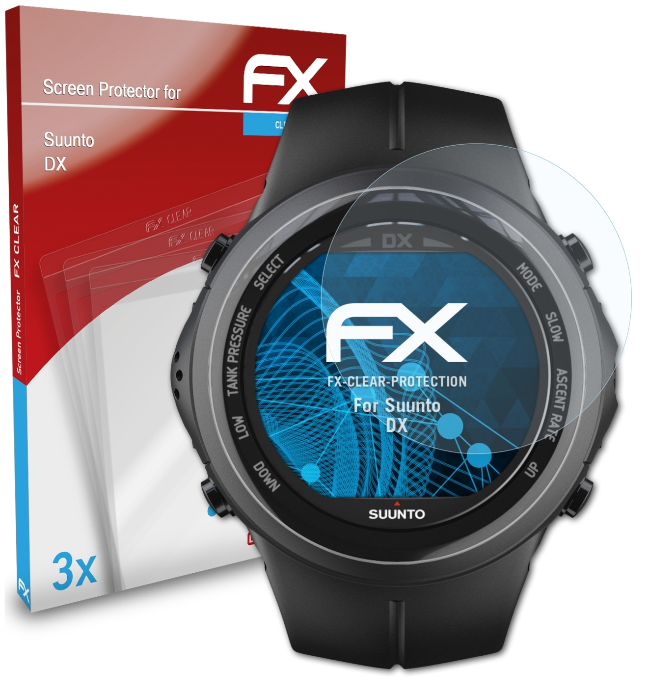 ATFOLIX 3x Suunto Displayschutz(für DX) FX-Clear