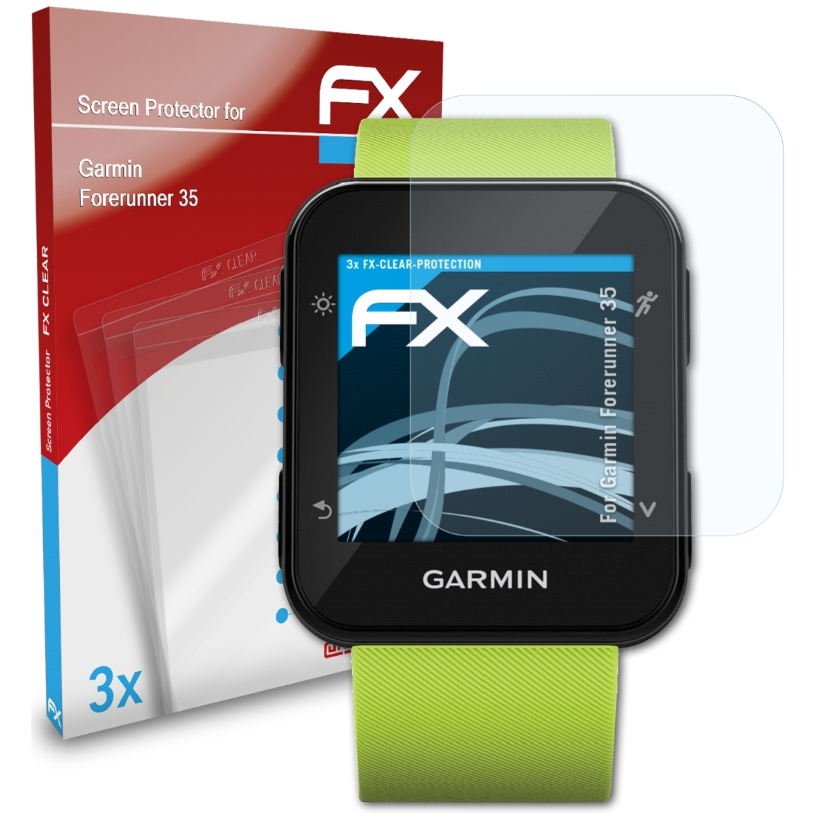 Forerunner ATFOLIX FX-Clear 3x Displayschutz(für Garmin 35)