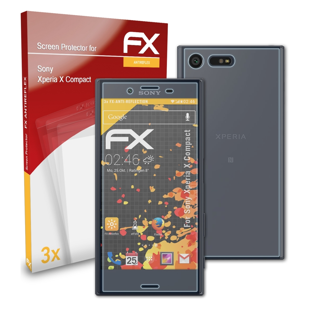 Sony Displayschutz(für ATFOLIX 3x Xperia FX-Antireflex X Compact)