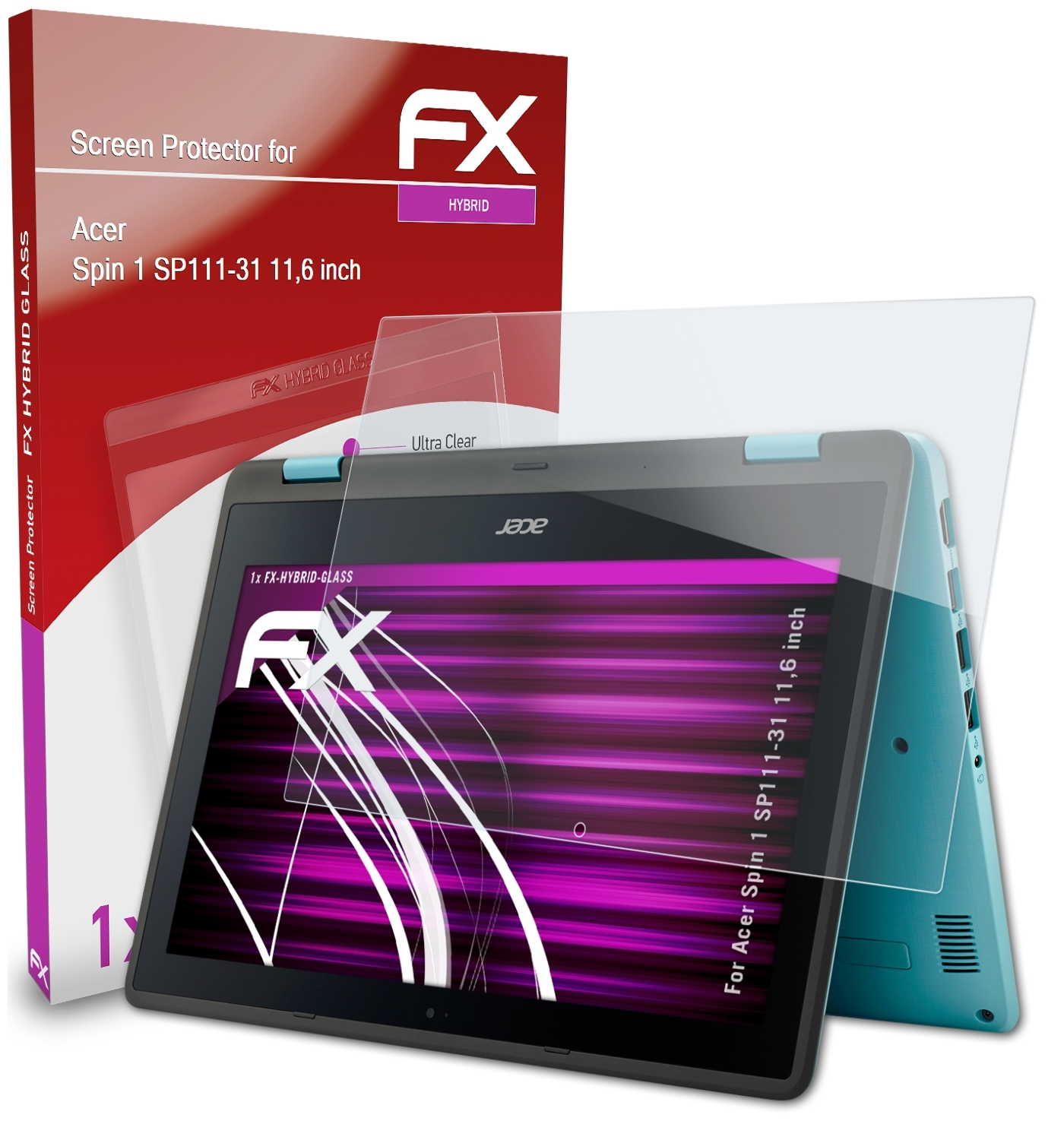 Acer inch)) 1 FX-Hybrid-Glass Spin Schutzglas(für (11,6 SP111-31 ATFOLIX