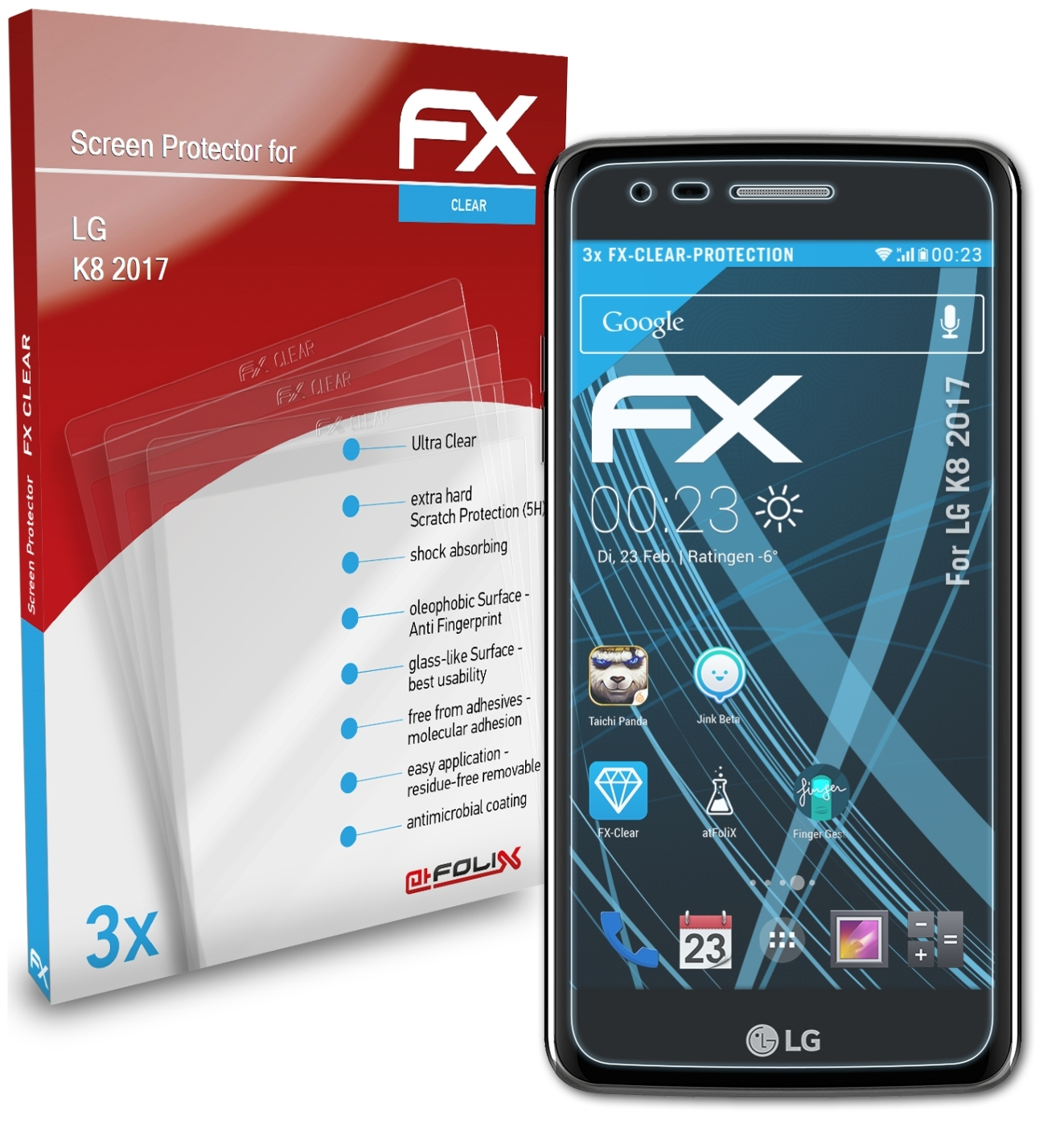 LG ATFOLIX (2017)) Displayschutz(für K8 FX-Clear 3x