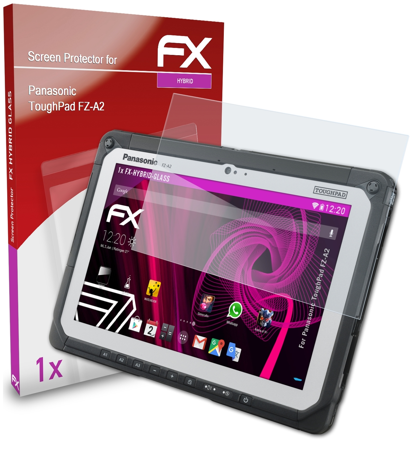 Schutzglas(für Panasonic FZ-A2) ATFOLIX ToughPad FX-Hybrid-Glass