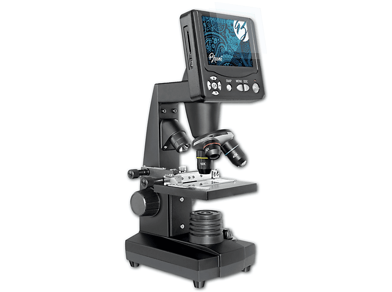 (3.5 LCD-Microscope BRUNI Schutzfolie(für Bresser Basics-Clear Inch)) 2x 50-500x
