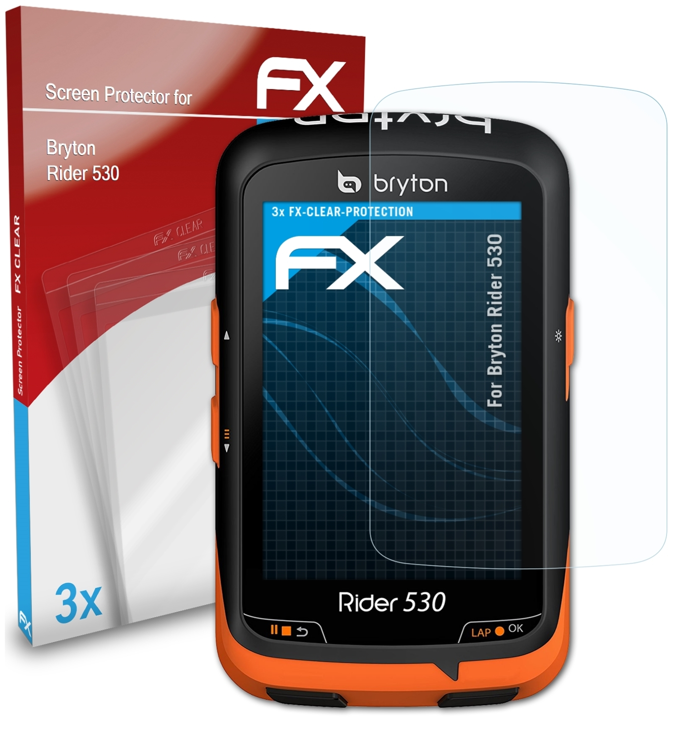 530) Bryton ATFOLIX Rider 3x FX-Clear Displayschutz(für