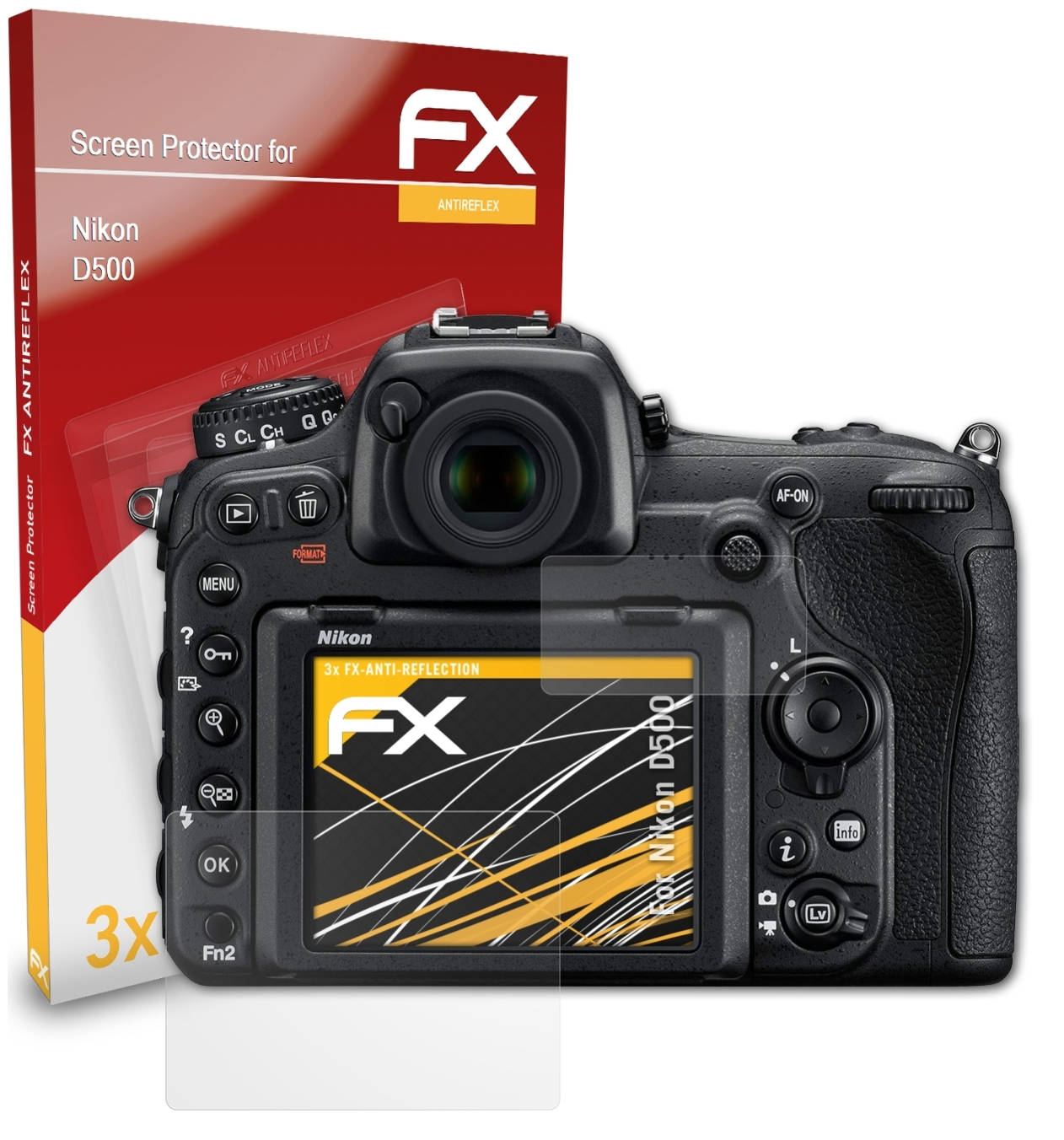 Nikon 3x D500) ATFOLIX FX-Antireflex Displayschutz(für