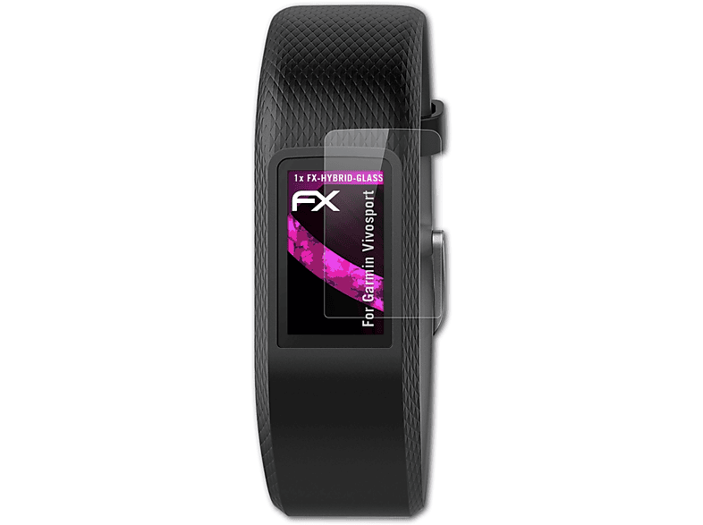 ATFOLIX FX-Hybrid-Glass Vivosport) Schutzglas(für Garmin