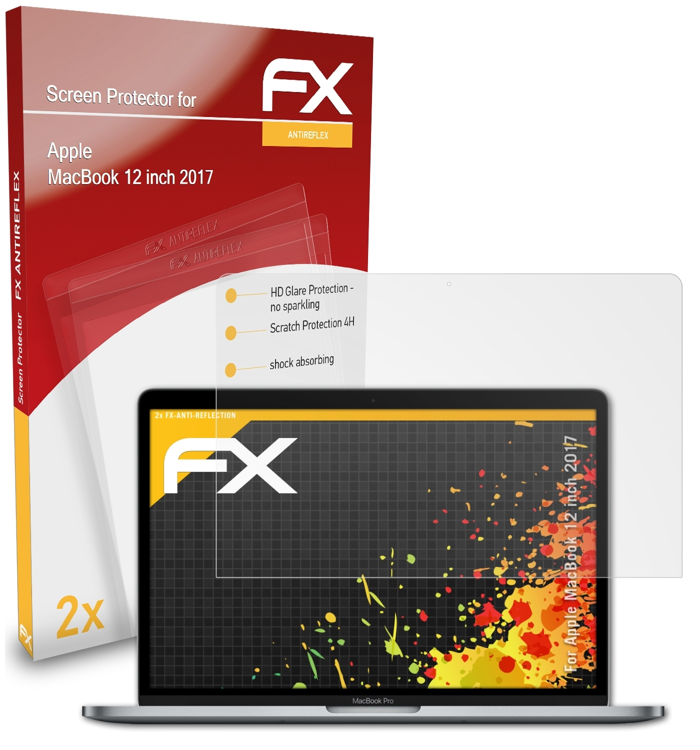 2x FX-Antireflex MacBook inch ATFOLIX Apple 12 Displayschutz(für (2017))