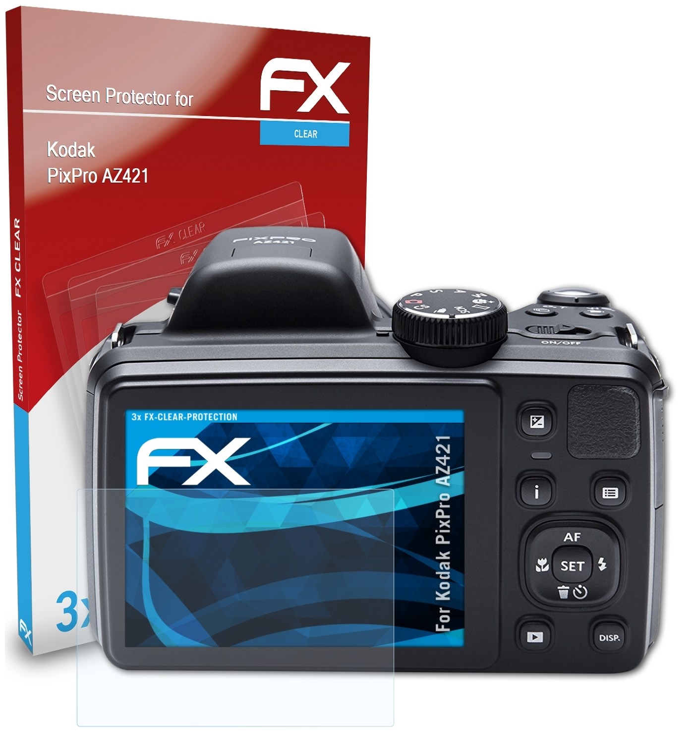 ATFOLIX 3x FX-Clear PixPro Displayschutz(für Kodak AZ421)