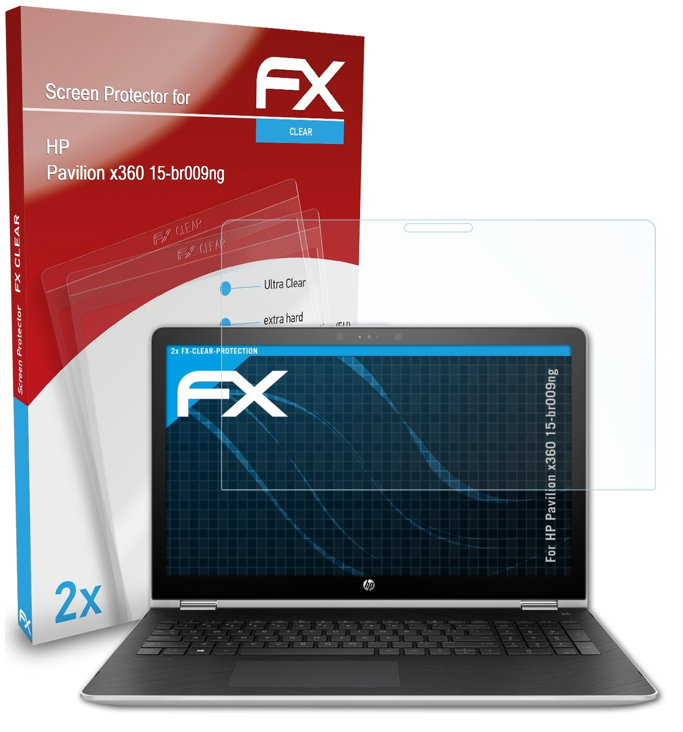 Displayschutz(für FX-Clear HP 2x Pavilion x360 ATFOLIX 15-br009ng)