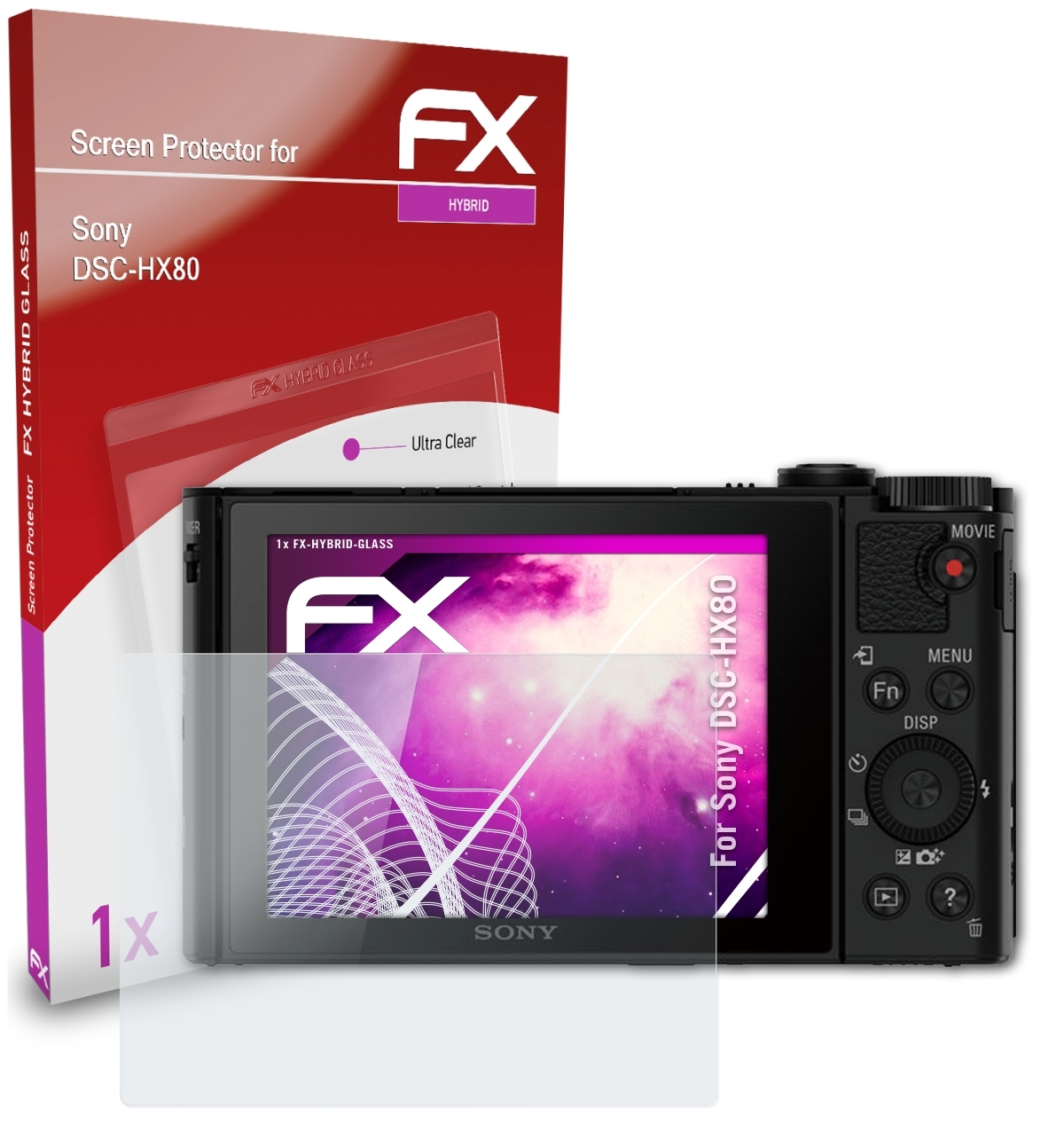 FX-Hybrid-Glass Sony DSC-HX80) ATFOLIX Schutzglas(für