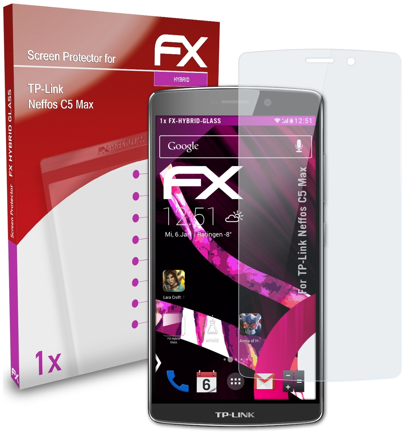 FX-Hybrid-Glass ATFOLIX Neffos C5 Schutzglas(für Max) TP-Link