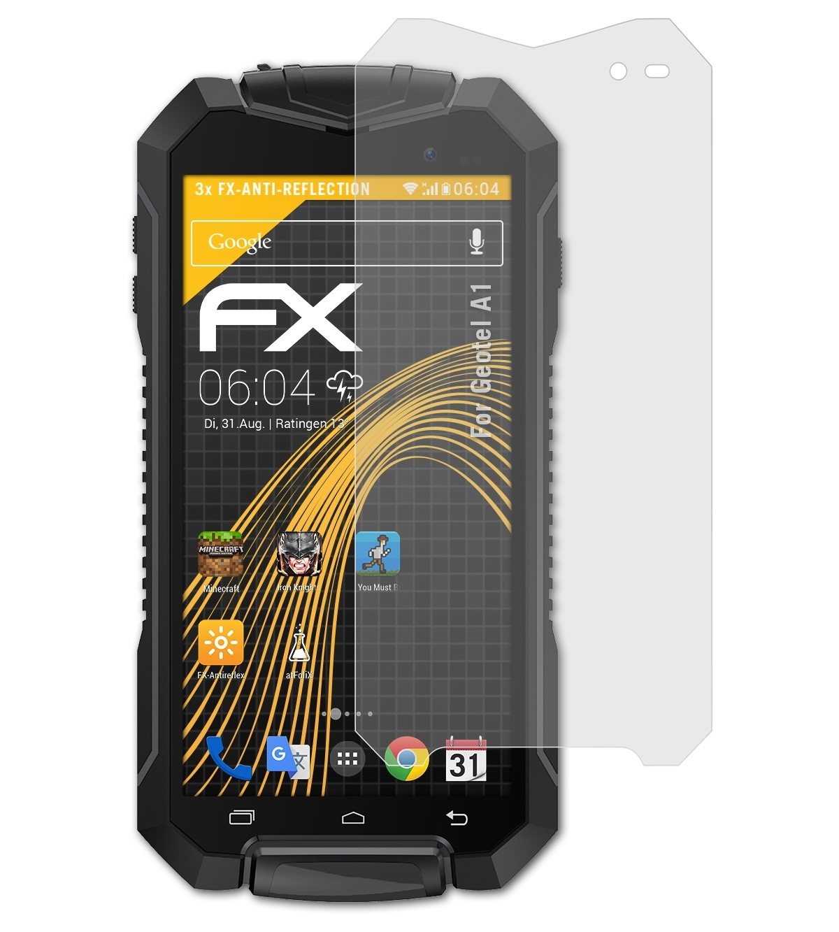 3x FX-Antireflex A1) ATFOLIX Geotel Displayschutz(für