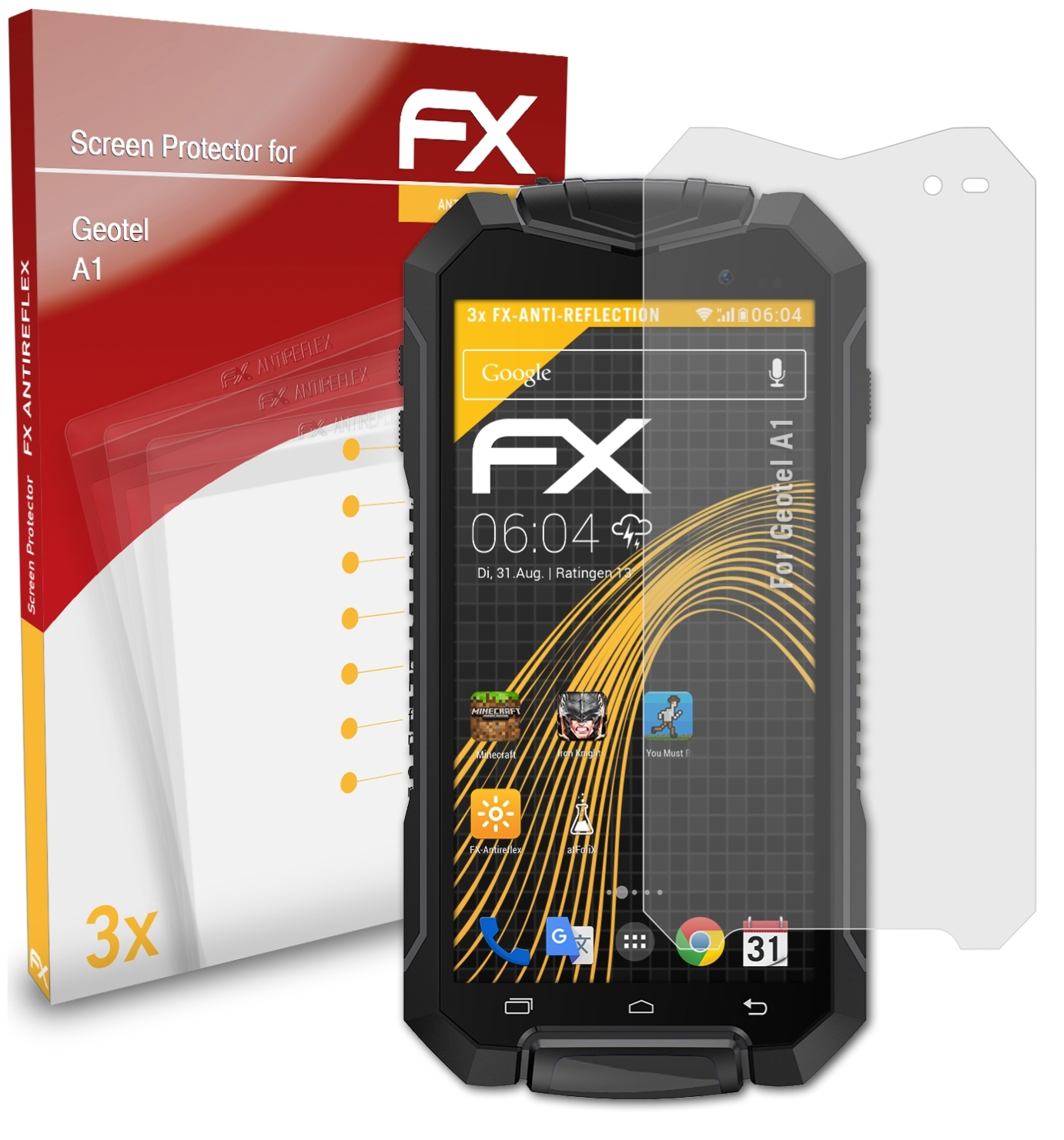 Displayschutz(für FX-Antireflex ATFOLIX 3x Geotel A1)