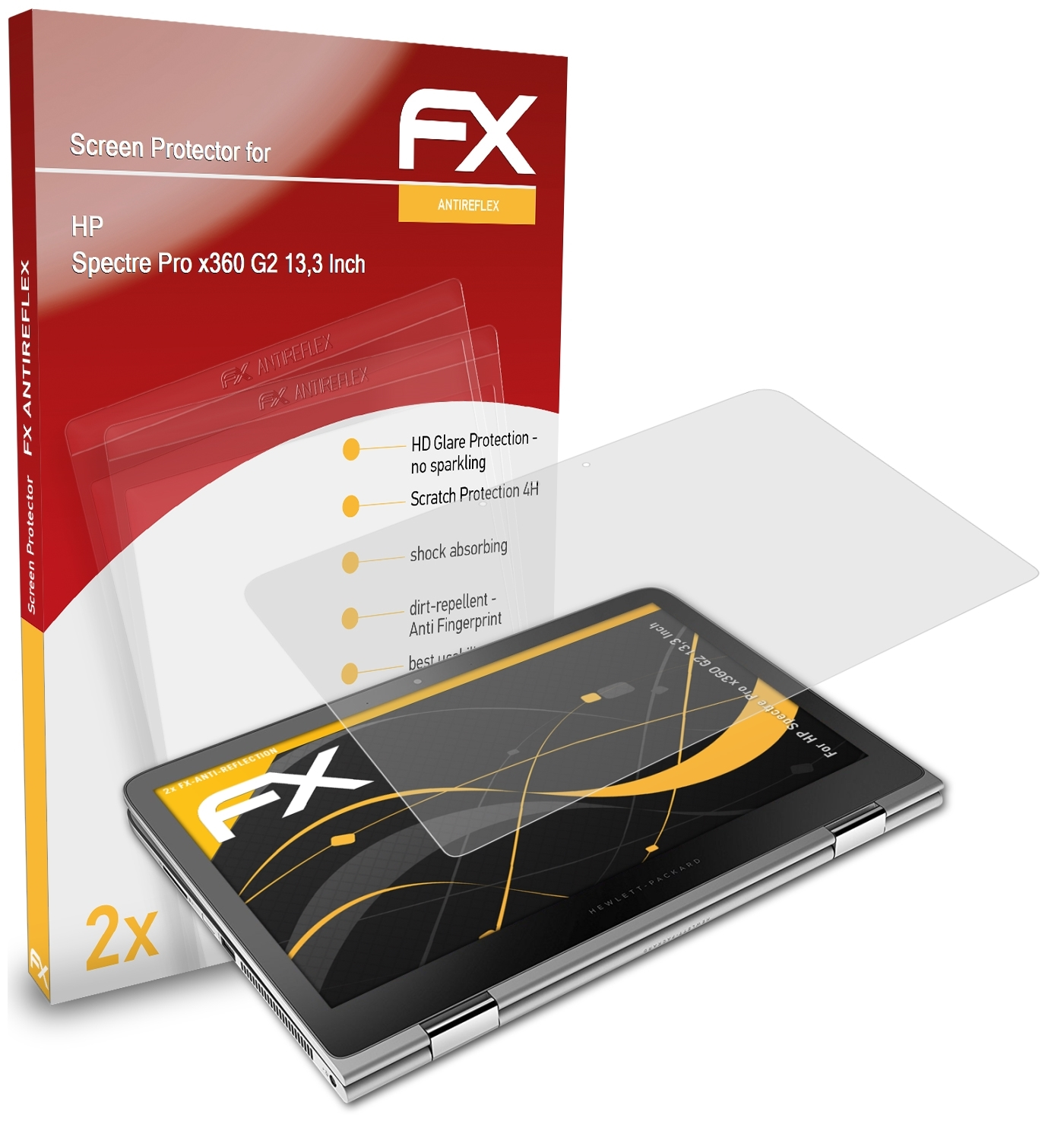 x360 Displayschutz(für (13,3 ATFOLIX Inch)) G2 2x FX-Antireflex Pro HP Spectre