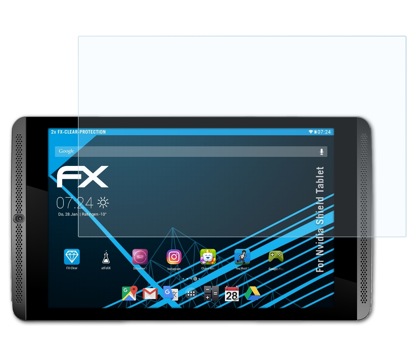 ATFOLIX 2x FX-Clear Displayschutz(für Shield Tablet) Nvidia