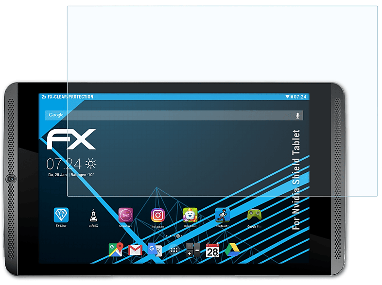 ATFOLIX 2x FX-Clear Displayschutz(für Nvidia Shield Tablet)