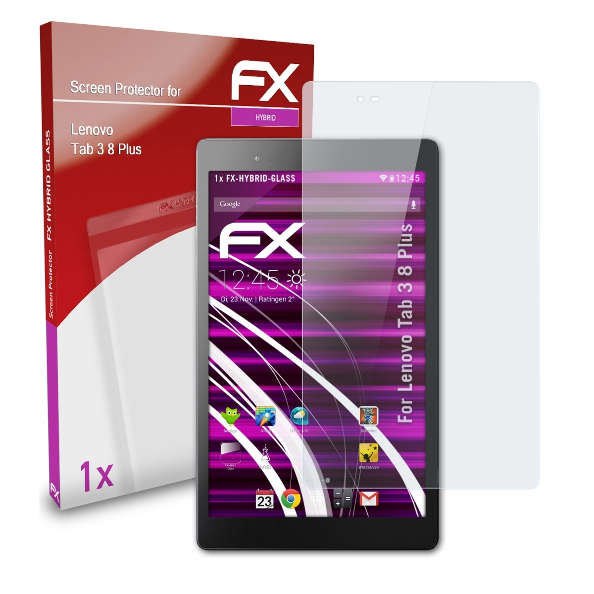 ATFOLIX FX-Hybrid-Glass 3 8 Lenovo Tab Plus) Schutzglas(für
