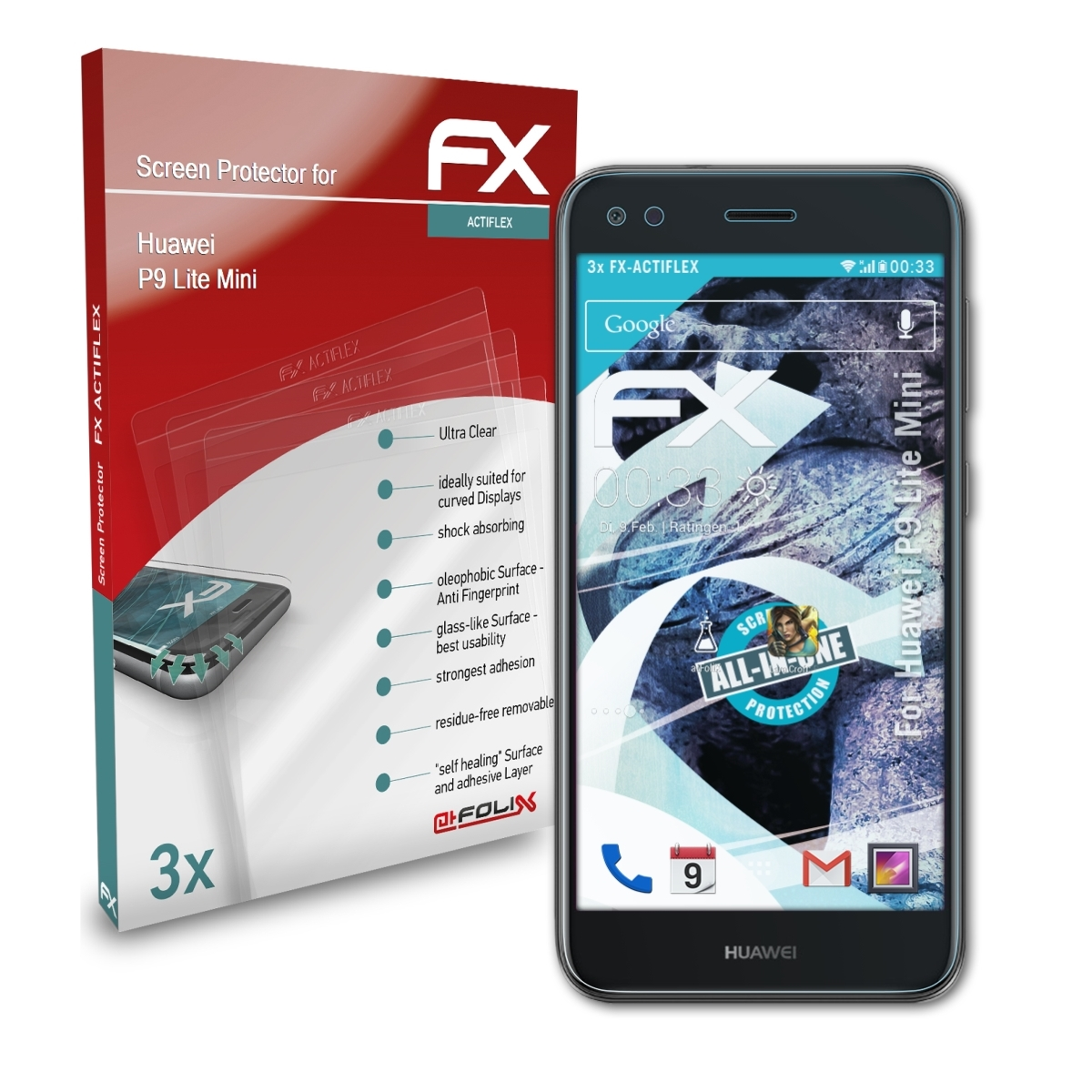 P9 Mini) FX-ActiFleX ATFOLIX Displayschutz(für Lite 3x Huawei