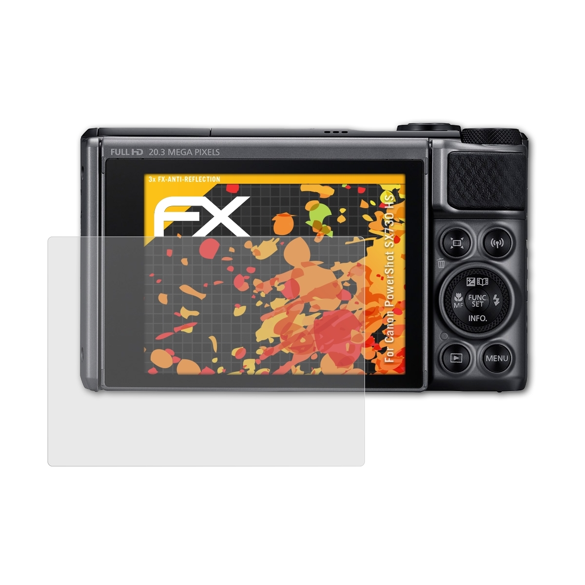 ATFOLIX 3x FX-Antireflex Displayschutz(für Canon SX730 PowerShot HS)