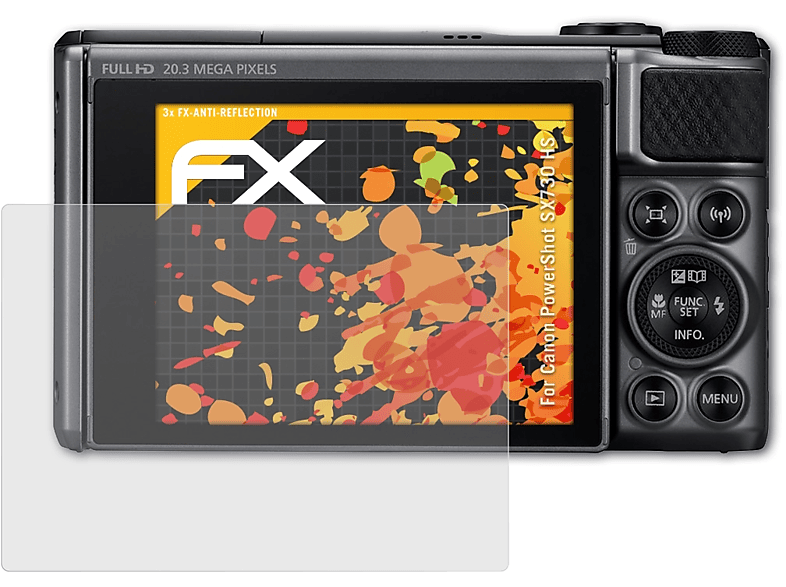 ATFOLIX 3x FX-Antireflex Displayschutz(für Canon PowerShot SX730 HS) | Kamera Schutzfolie
