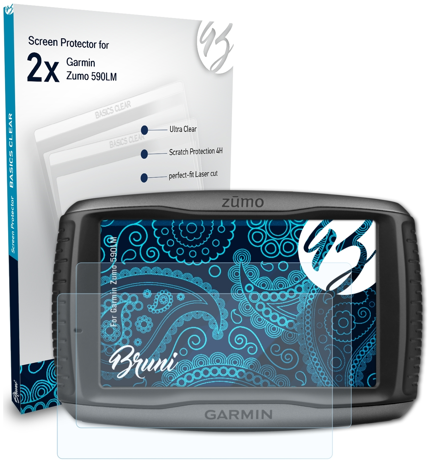 Zumo Basics-Clear Schutzfolie(für BRUNI Garmin 2x 590LM)