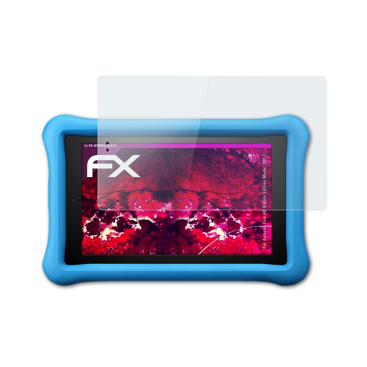 ATFOLIX FX-Hybrid-Glass Schutzglas(für Amazon Edition 8 Kids HD 2017)) (Model Fire