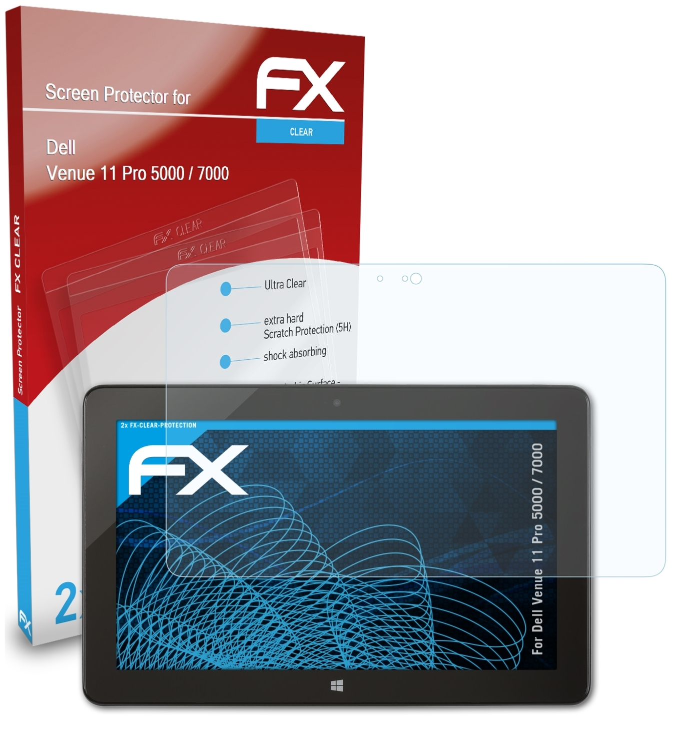 Dell 7000) FX-Clear Venue / 11 Displayschutz(für 5000 ATFOLIX Pro 2x